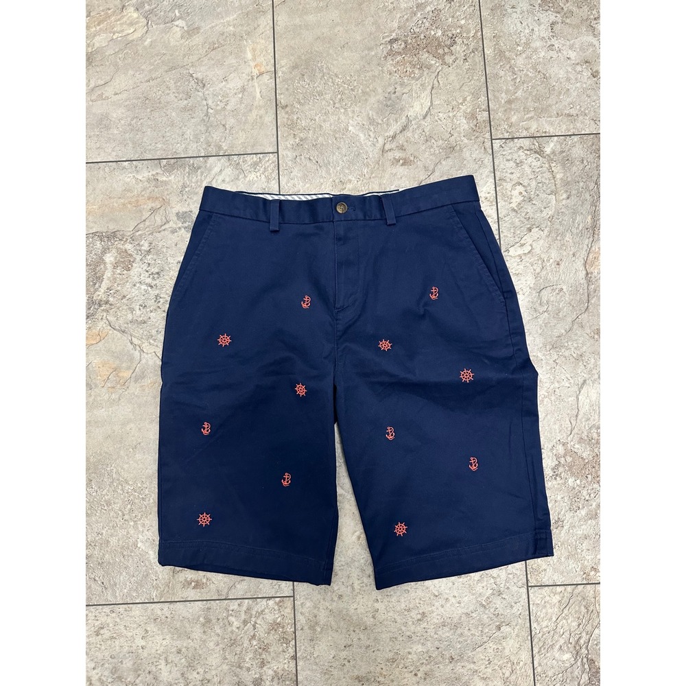 Brooks Brothers Fleece Boys 18 Navy Nautical Print Shorts
